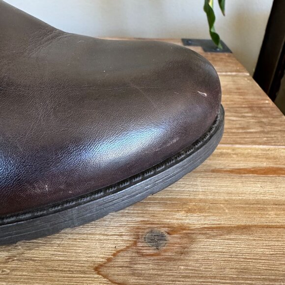 Kelsi Dagger Glenda Brown Leather Shearling Knee High Rubber Sole Flat Boots - Picture 10 of 17